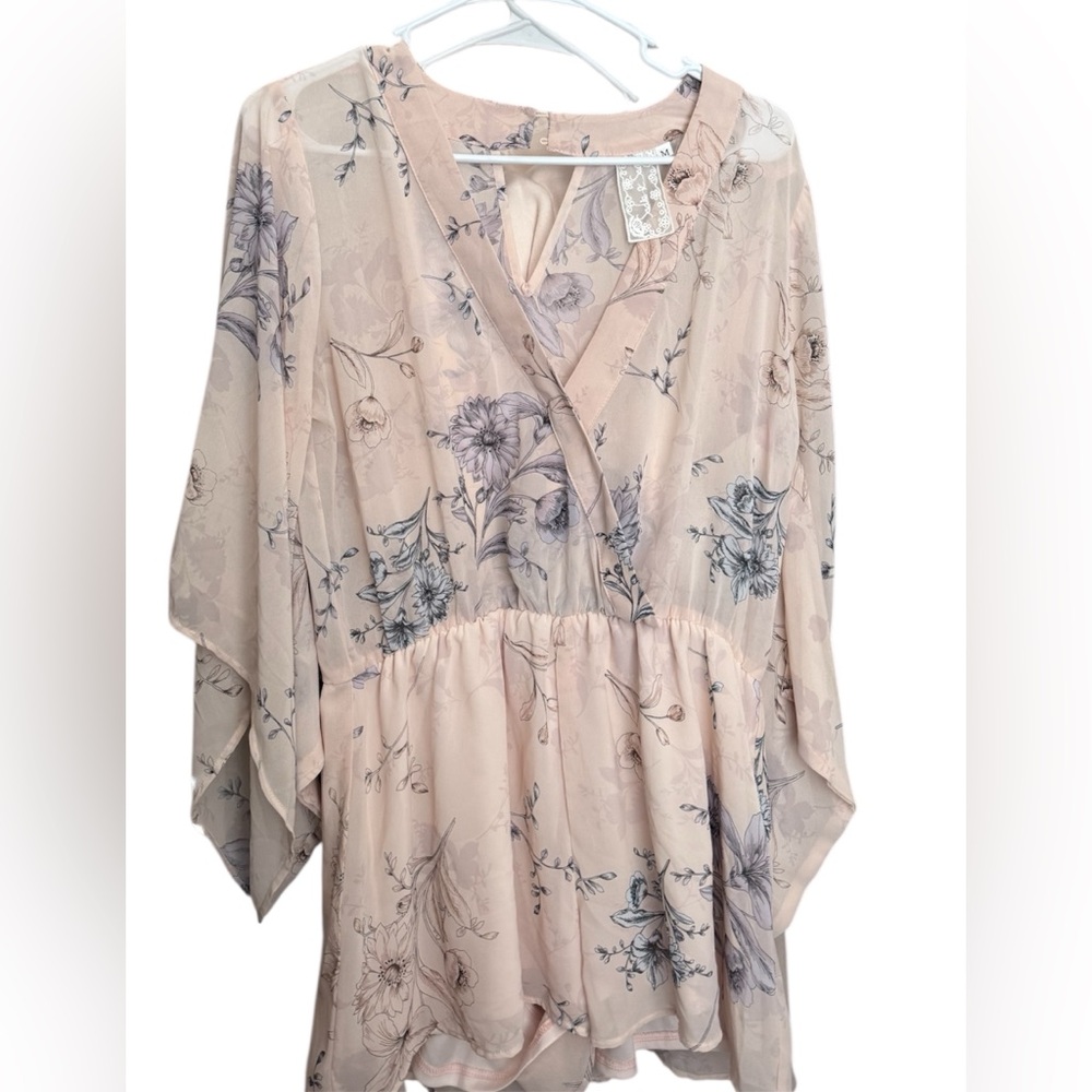 Sadie & Sage Floral Wrap Dress in Pink and Purple